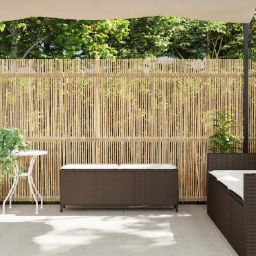 vidaXL Πάγκος κήπου με μαξιλάρι γκρι 110x30x40,5cm Poly Rattan