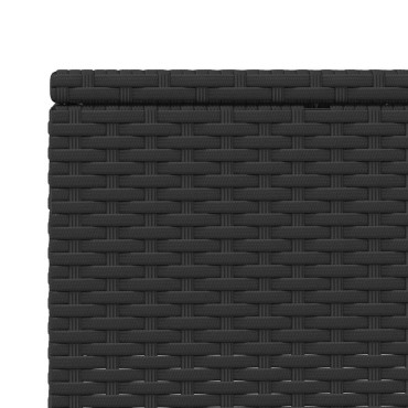 vidaXL Ξαπλώστρα με αιωρούμενο μαξιλάρι Μαύρο Poly Rattan 210x100x28/47/67/79 cm 1 τεμ.