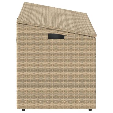 vidaXL Box αποθήκευσης κήπου Μπεζ 110x50x58cm Poly Rattan