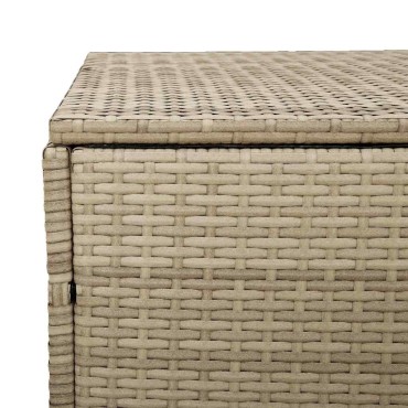 vidaXL Box αποθήκευσης κήπου Μπεζ 110x50x58cm Poly Rattan