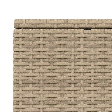 vidaXL Ξαπλώστρα με αιωρούμενο μαξιλάρι Μπεζ Poly Rattan 210x100x28/47/67/79 cm 1 τεμ.