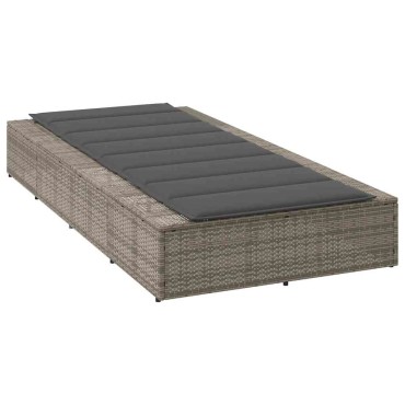 vidaXL Ξαπλώστρα με αιωρούμενο μαξιλάρι Γκρι Poly Rattan 210x100x28/47/67/79 cm 1 τεμ.