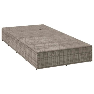 vidaXL Ξαπλώστρα με αιωρούμενο μαξιλάρι Γκρι Poly Rattan 210x100x28/47/67/79 cm 1 τεμ.