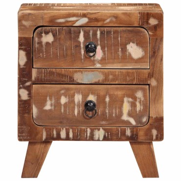 vidaXL Κομοδίνο 2 τεμ. 40x32x46cm Στερεό ξύλο ανακυκλωμένο