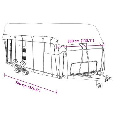 vidaXL Κάλυψη οροφής τροχόσπιτου Γκρι 700x300 cm Μη υφασμένο ύφασμα