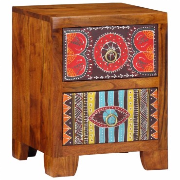 vidaXL Κομοδίνο 2 τεμ. 35x35x45cm μασίφ ξύλο ακακίας