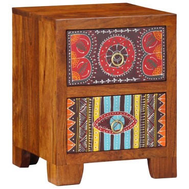 vidaXL Κομοδίνο 2 τεμ. 35x35x45cm μασίφ ξύλο ακακίας