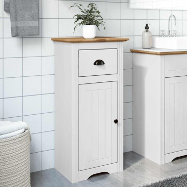 vidaXL Ντουλάπι μπάνιου BODO Λευκό και καφέ 44x30x90cm