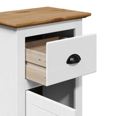 vidaXL Ντουλάπι μπάνιου BODO Λευκό και καφέ 44x30x90cm