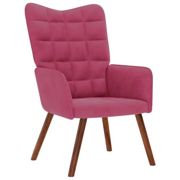 vidaXL Πολυθρόνα Relax Μπορντό Βελούδινη με Σκαμπό 61,5x69x95,5cm 1 τεμ.