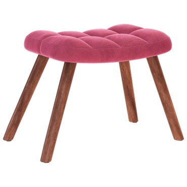 vidaXL Πολυθρόνα Relax Μπορντό Βελούδινη με Σκαμπό 61,5x69x95,5cm 1 τεμ.