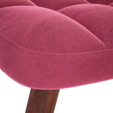 vidaXL Πολυθρόνα Relax Μπορντό Βελούδινη με Σκαμπό 61,5x69x95,5cm 1 τεμ.