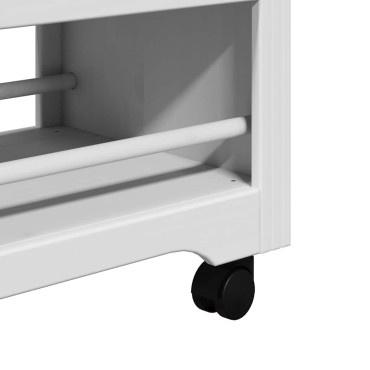 vidaXL Καροτσάκι κουζίνας BODO Λευκό και καφέ 67,5x45x80cm
