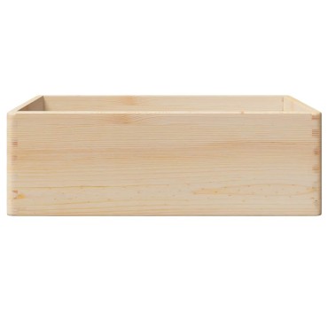 vidaXL Ξύλινο κουτί με λαβές 40x30x13 cm από μασίφ ξύλο πεύκο