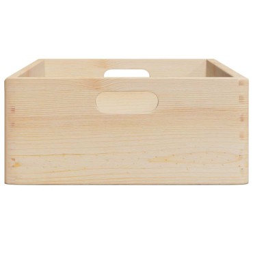 vidaXL Ξύλινο κουτί με λαβές 40x30x13 cm από μασίφ ξύλο πεύκο