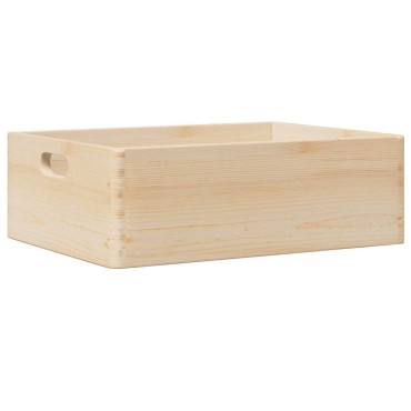 vidaXL Ξύλινο κουτί με λαβές 40x30x13 cm από μασίφ ξύλο πεύκο