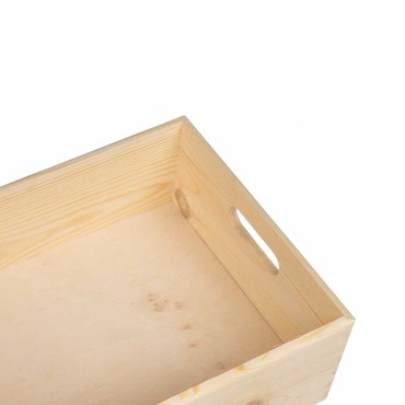 vidaXL Ξύλινο κουτί με λαβές 40x30x13 cm από μασίφ ξύλο πεύκο