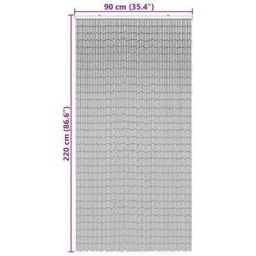 vidaXL Έντομο κουρτίνα πόρτας Σκούρο γκρι 90x220 cm Μπαμπού