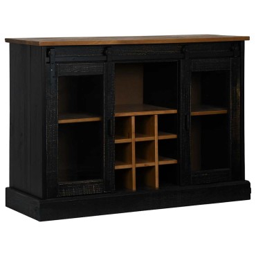 vidaXL Sideboard HALDEN 2 συρόμενες πόρτες μαύρο 112x40x80cm 1 τεμ.