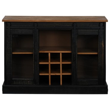 vidaXL Sideboard HALDEN 2 συρόμενες πόρτες μαύρο 112x40x80cm 1 τεμ.