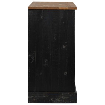 vidaXL Sideboard HALDEN 2 συρόμενες πόρτες μαύρο 112x40x80cm 1 τεμ.