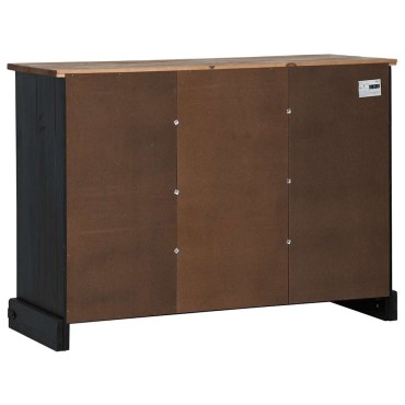 vidaXL Sideboard HALDEN 2 συρόμενες πόρτες μαύρο 112x40x80cm 1 τεμ.