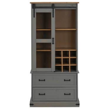 vidaXL Ντουλάπι κρασιού HALDEN με ράφια Γκρι 80x40x170cm 1 τεμ.