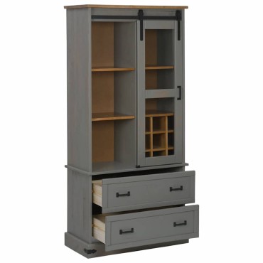 vidaXL Ντουλάπι κρασιού HALDEN με ράφια Γκρι 80x40x170cm 1 τεμ.