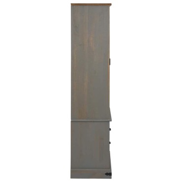 vidaXL Ντουλάπι κρασιού HALDEN με ράφια Γκρι 80x40x170cm 1 τεμ.