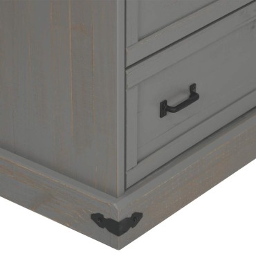 vidaXL Ντουλάπι κρασιού HALDEN με ράφια Γκρι 80x40x170cm 1 τεμ.