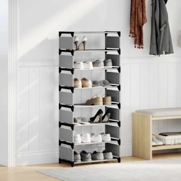 vidaXL Ράφι παπουτσιών 8-βαθμίδων γκρι 54x28x124cm μη υφασμένο ύφασμα