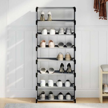 vidaXL Ράφι παπουτσιών 8-βαθμίδων γκρι 54x28x124cm μη υφασμένο ύφασμα