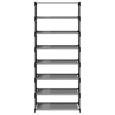 vidaXL Ράφι παπουτσιών 8-βαθμίδων γκρι 54x28x124cm μη υφασμένο ύφασμα