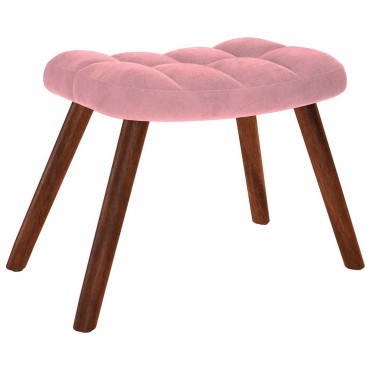 vidaXL Πολυθρόνα Relax Ροζ Βελούδινη με Σκαμπό 61,5x69x95,5cm 1 τεμ.