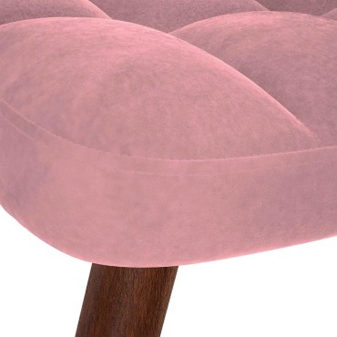 vidaXL Πολυθρόνα Relax Ροζ Βελούδινη με Σκαμπό 61,5x69x95,5cm 1 τεμ.