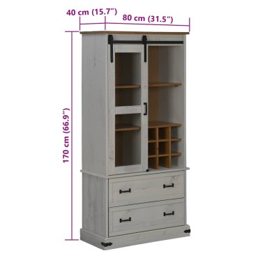 vidaXL Ντουλάπι κρασιού HALDEN με ράφια κρασιού 80x40x170cm 1 τεμ.