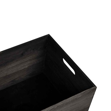 vidaXL Ξύλινο κουτί με χειρολαβές Μαύρο 40x30x23 cm μασίφ ξύλο πεύκο