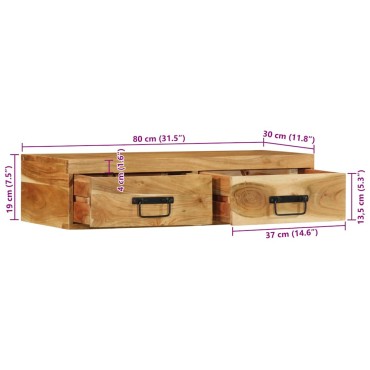 vidaXL Επίτοιχο ντουλάπι τηλεόρασης 80x30x19cm Μασίφ ξύλο ακακίας
