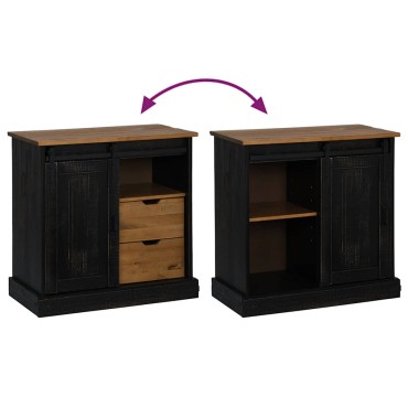 vidaXL Sideboard HALDEN με συρόμενη πόρτα Μαύρο 80x40x80cm 1 τεμ.