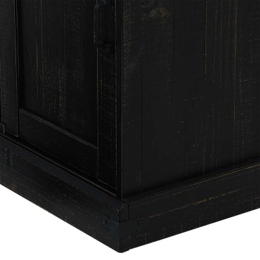 vidaXL Sideboard HALDEN με συρόμενη πόρτα Μαύρο 80x40x80cm 1 τεμ.