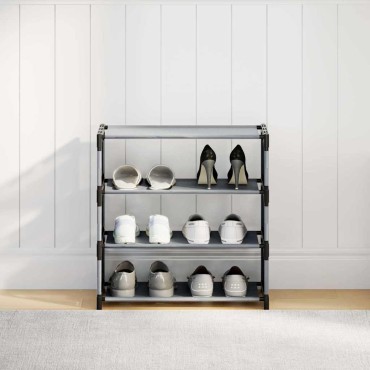 vidaXL Ράφι παπουτσιών 4 επιπέδων γκρι 54x28x55cm μη υφασμένο ύφασμα