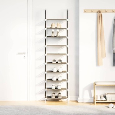vidaXL Ράφι παπουτσιών 10 επιπέδων μαύρο 44x28x180cm