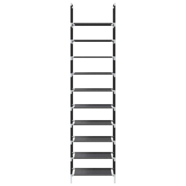 vidaXL Ράφι παπουτσιών 10 επιπέδων μαύρο 44x28x180cm