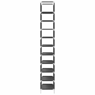 vidaXL Ράφι παπουτσιών 10 επιπέδων μαύρο 44x28x180cm