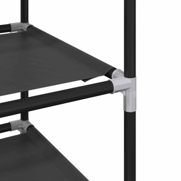 vidaXL Ράφι παπουτσιών 10 επιπέδων μαύρο 44x28x180cm