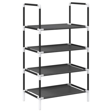 vidaXL Ράφι παπουτσιών 4 επιπέδων μαύρο 44x28x77cm μη υφασμένο ύφασμα