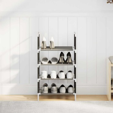 vidaXL Ράφι παπουτσιών 4 επιπέδων μαύρο 44x28x77cm μη υφασμένο ύφασμα
