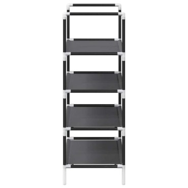 vidaXL Ράφι παπουτσιών 4 επιπέδων μαύρο 44x28x77cm μη υφασμένο ύφασμα