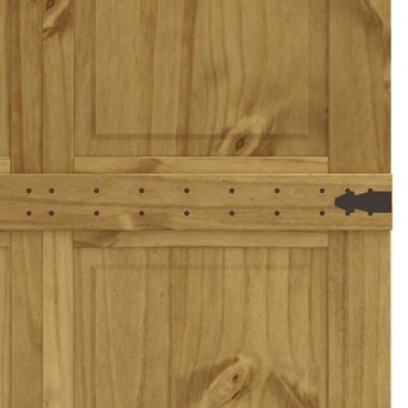 vidaXL Πόρτα αχυρώνα CORONA 90x210 cm μασίφ ξύλο πεύκο