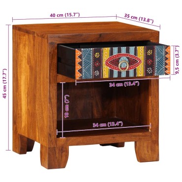 vidaXL Κομοδίνο 40x35x45cm από μασίφ ξύλο ακακίας 1 τεμ.